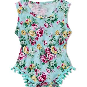 Floral romper with headband